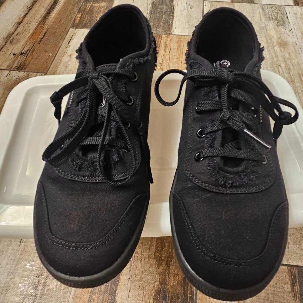 Sketchers Work Sneakers Black Textile Size 8 M BRAND NEW